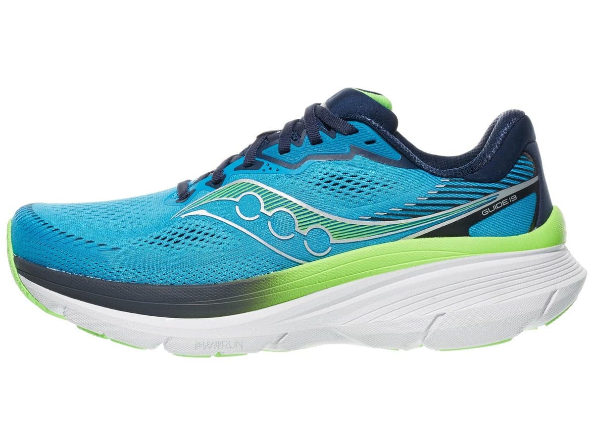 Saucony Guide 19, men's shoe in cobalt and navy, side profile